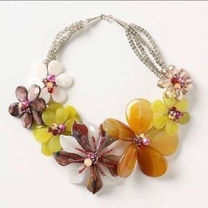 Nakamol Handmade 7 Flowers Natural Stone Necklace